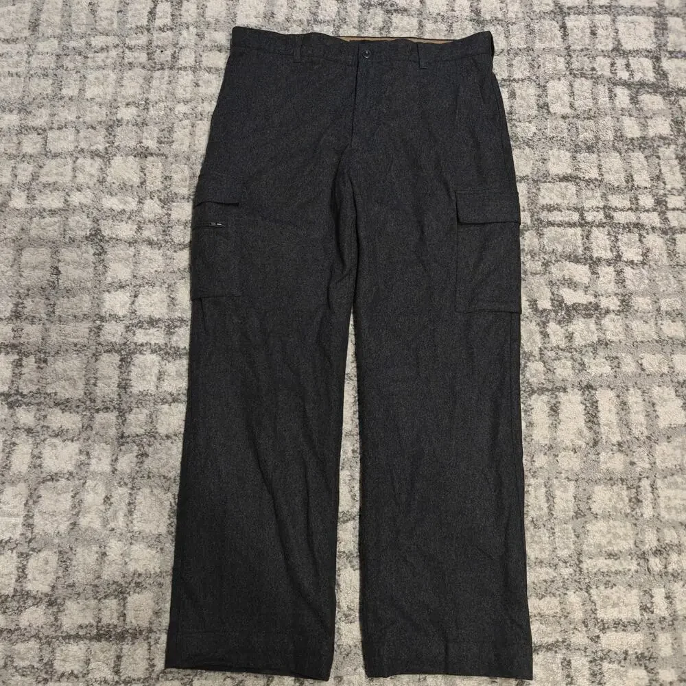 Banana Republic Dawson Wool Blend Cargo Pants Mens 38x32 Charcoal Gray Lined